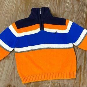 Nautica Boys Sweater size 12M Orange/ White/Blue